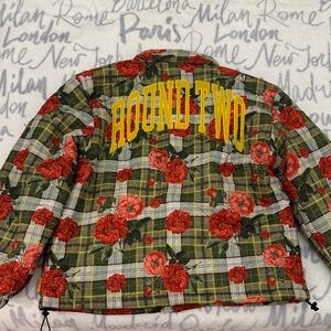 Round Two Floral Plaid Jacket NWT